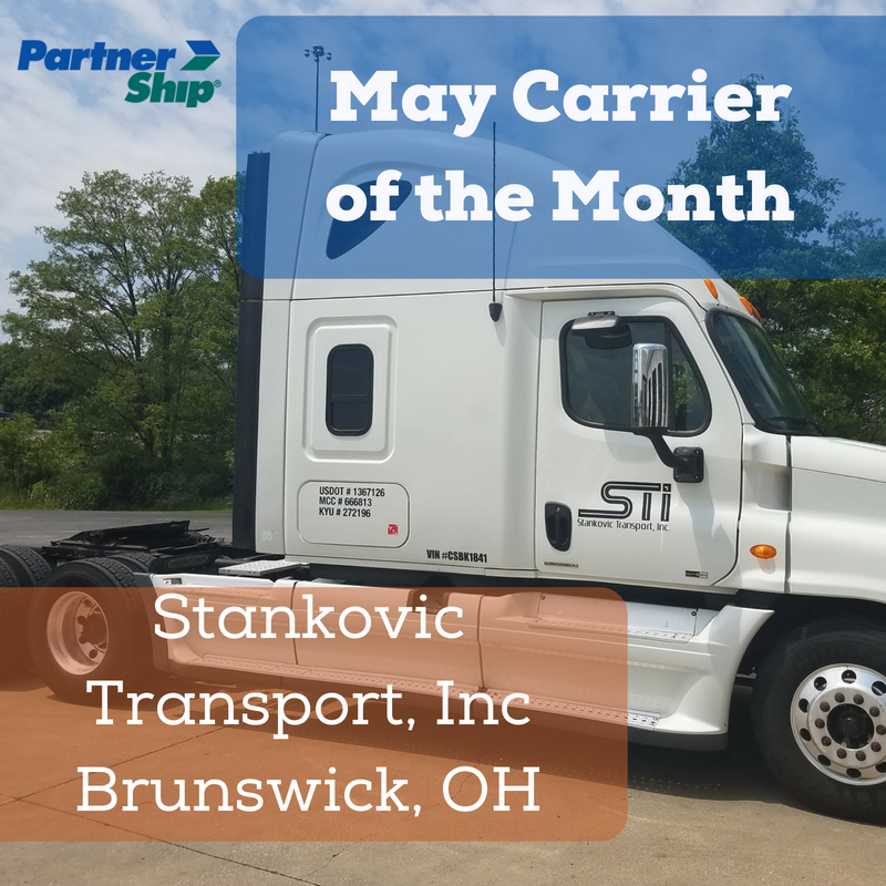 PartnerShip Loves Our Carriers! Here is Our May 2018 Carrier of the Month